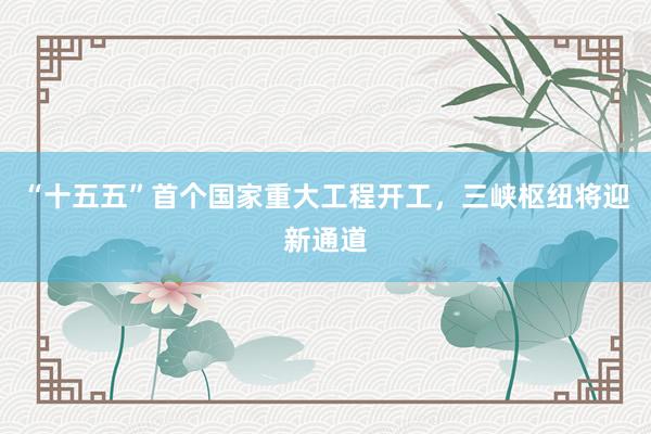 “十五五”首个国家重大工程开工，三峡枢纽将迎新通道