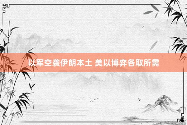 以军空袭伊朗本土 美以博弈各取所需