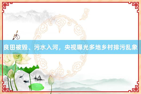 良田被毁、污水入河，央视曝光多地乡村排污乱象