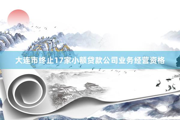 大连市终止17家小额贷款公司业务经营资格