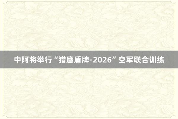 中阿将举行“猎鹰盾牌-2026”空军联合训练