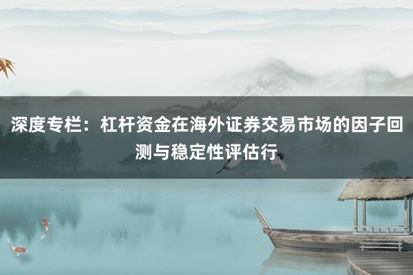 深度专栏：杠杆资金在海外证券交易市场的因子回测与稳定性评估行