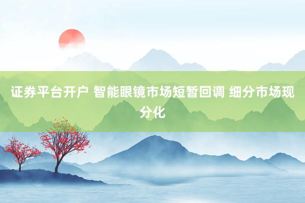 证券平台开户 智能眼镜市场短暂回调 细分市场现分化