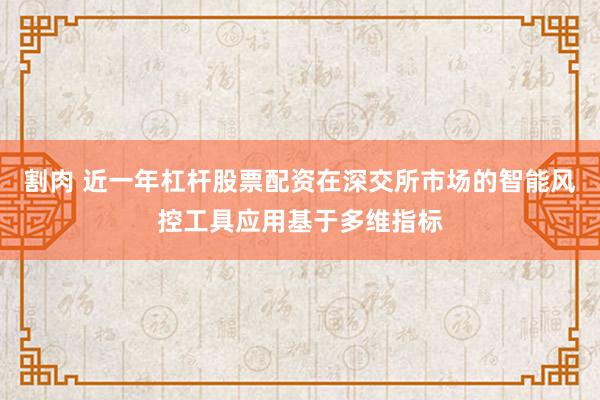 割肉 近一年杠杆股票配资在深交所市场的智能风控工具应用基于多维指标