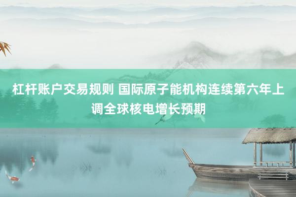 杠杆账户交易规则 国际原子能机构连续第六年上调全球核电增长预期