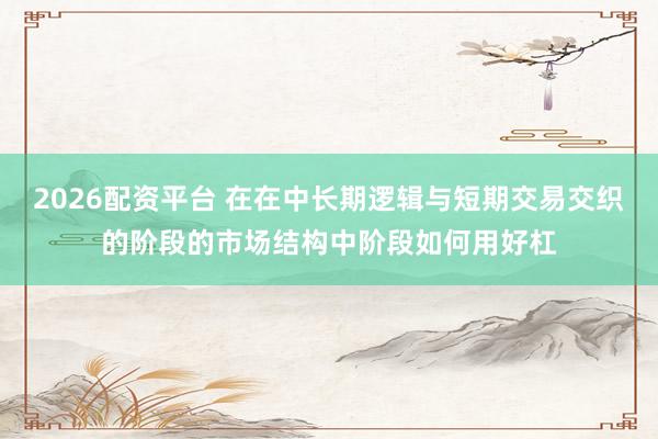 2026配资平台 在在中长期逻辑与短期交易交织的阶段的市场结构中阶段如何用好杠